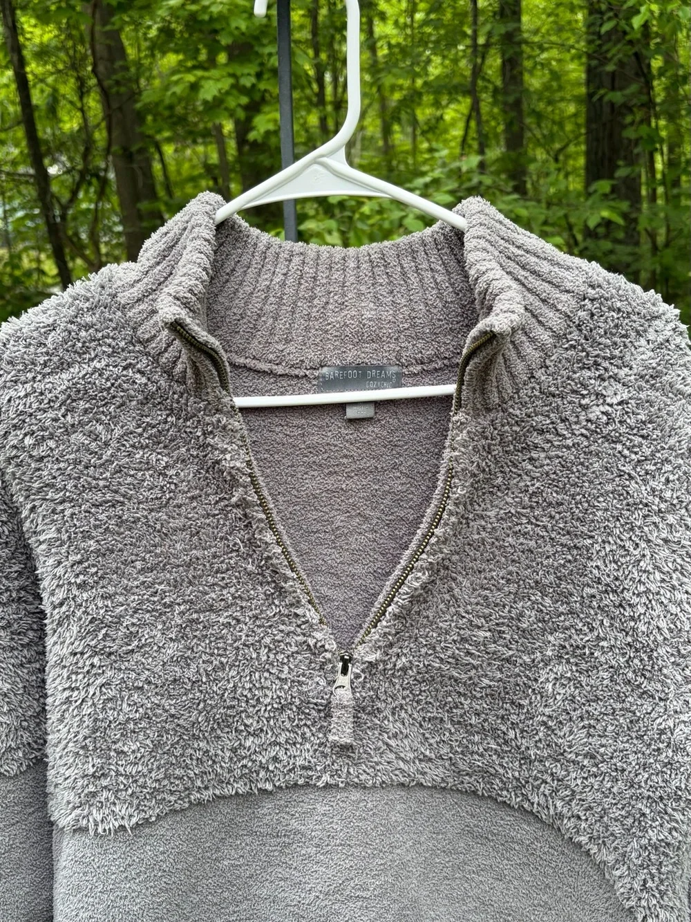 Barefoot Dreams Cozychic Mixed Shearling Pullover Size Medium - Picture 5 of 8